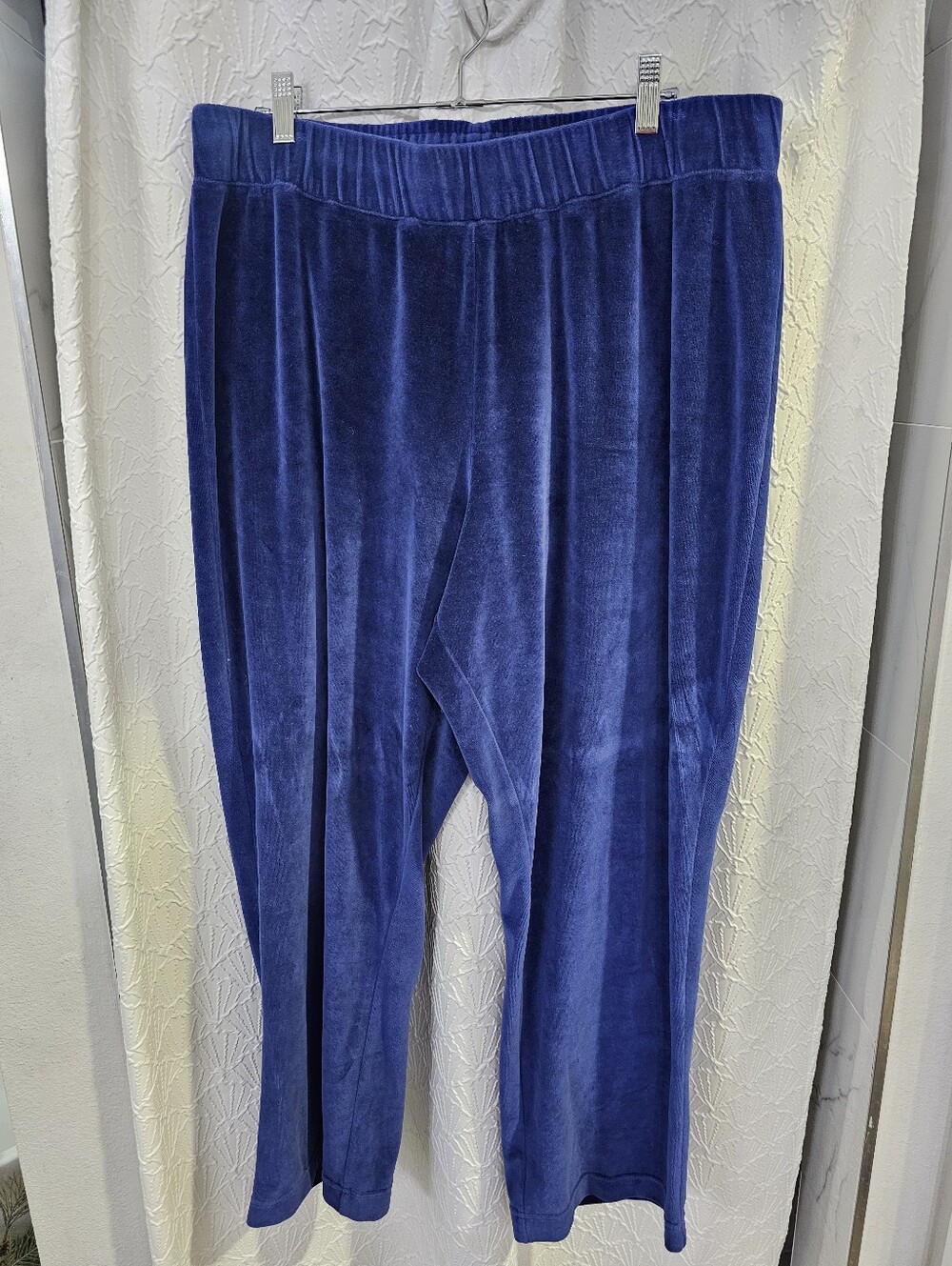 Women's 2X Dark Blue Pull On "Velour" Pull-On Pants By Coral Bay Plus